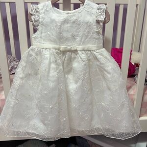 Blueberi Boulevard White Lace Baby Dress